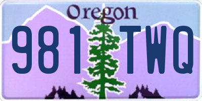 OR license plate 981TWQ