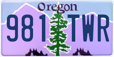 OR license plate 981TWR