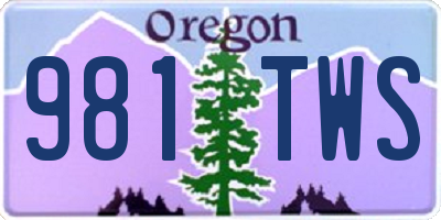 OR license plate 981TWS