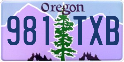 OR license plate 981TXB