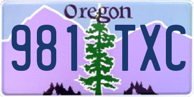 OR license plate 981TXC