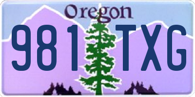 OR license plate 981TXG