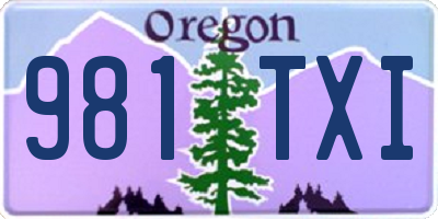 OR license plate 981TXI