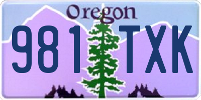OR license plate 981TXK