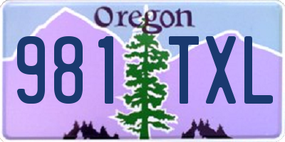 OR license plate 981TXL