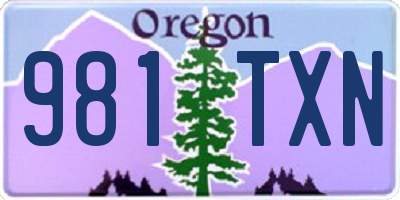 OR license plate 981TXN