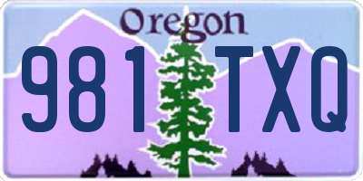 OR license plate 981TXQ