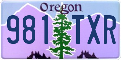 OR license plate 981TXR