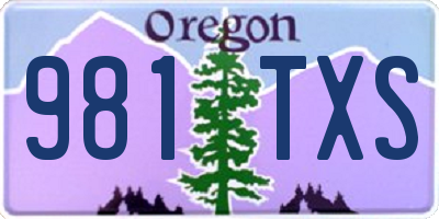 OR license plate 981TXS