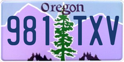 OR license plate 981TXV