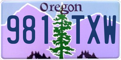OR license plate 981TXW