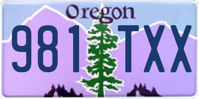 OR license plate 981TXX