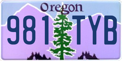 OR license plate 981TYB