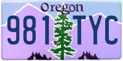 OR license plate 981TYC