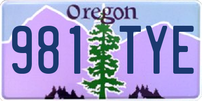 OR license plate 981TYE
