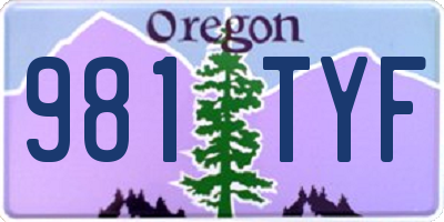 OR license plate 981TYF