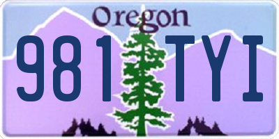 OR license plate 981TYI