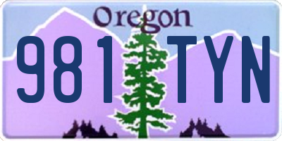 OR license plate 981TYN