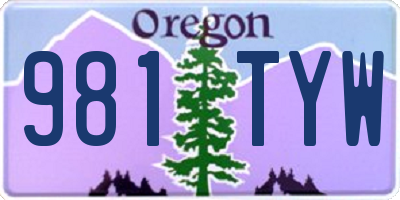 OR license plate 981TYW