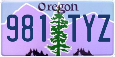 OR license plate 981TYZ