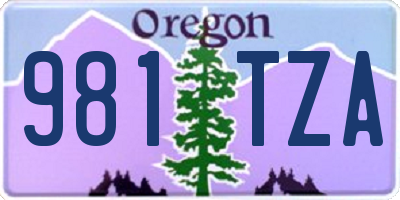 OR license plate 981TZA