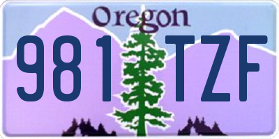 OR license plate 981TZF