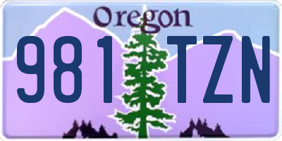 OR license plate 981TZN
