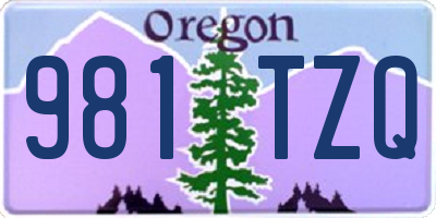 OR license plate 981TZQ
