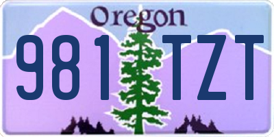OR license plate 981TZT
