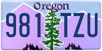 OR license plate 981TZU