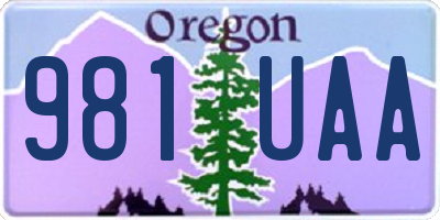 OR license plate 981UAA