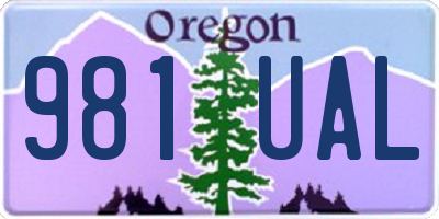 OR license plate 981UAL