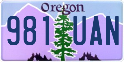 OR license plate 981UAN