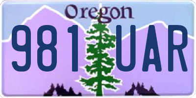 OR license plate 981UAR