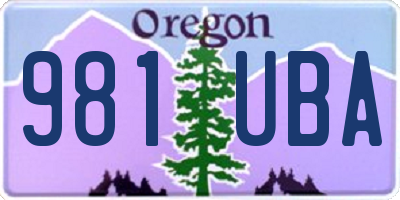 OR license plate 981UBA