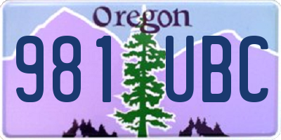 OR license plate 981UBC