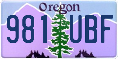 OR license plate 981UBF