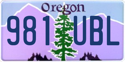 OR license plate 981UBL