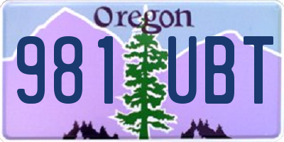 OR license plate 981UBT