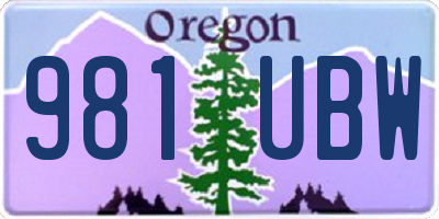 OR license plate 981UBW