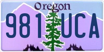 OR license plate 981UCA