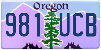 OR license plate 981UCB
