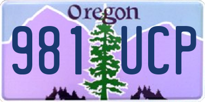 OR license plate 981UCP
