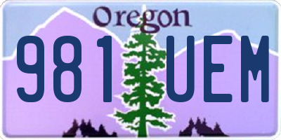 OR license plate 981UEM