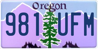 OR license plate 981UFM