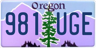 OR license plate 981UGE