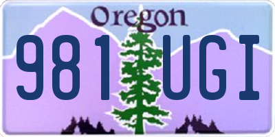 OR license plate 981UGI