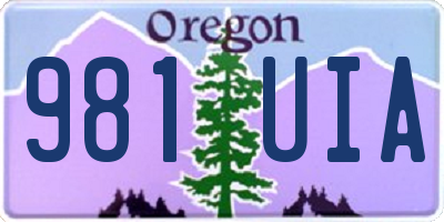 OR license plate 981UIA