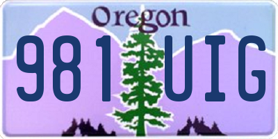 OR license plate 981UIG