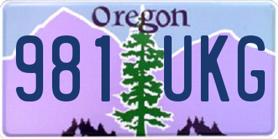 OR license plate 981UKG